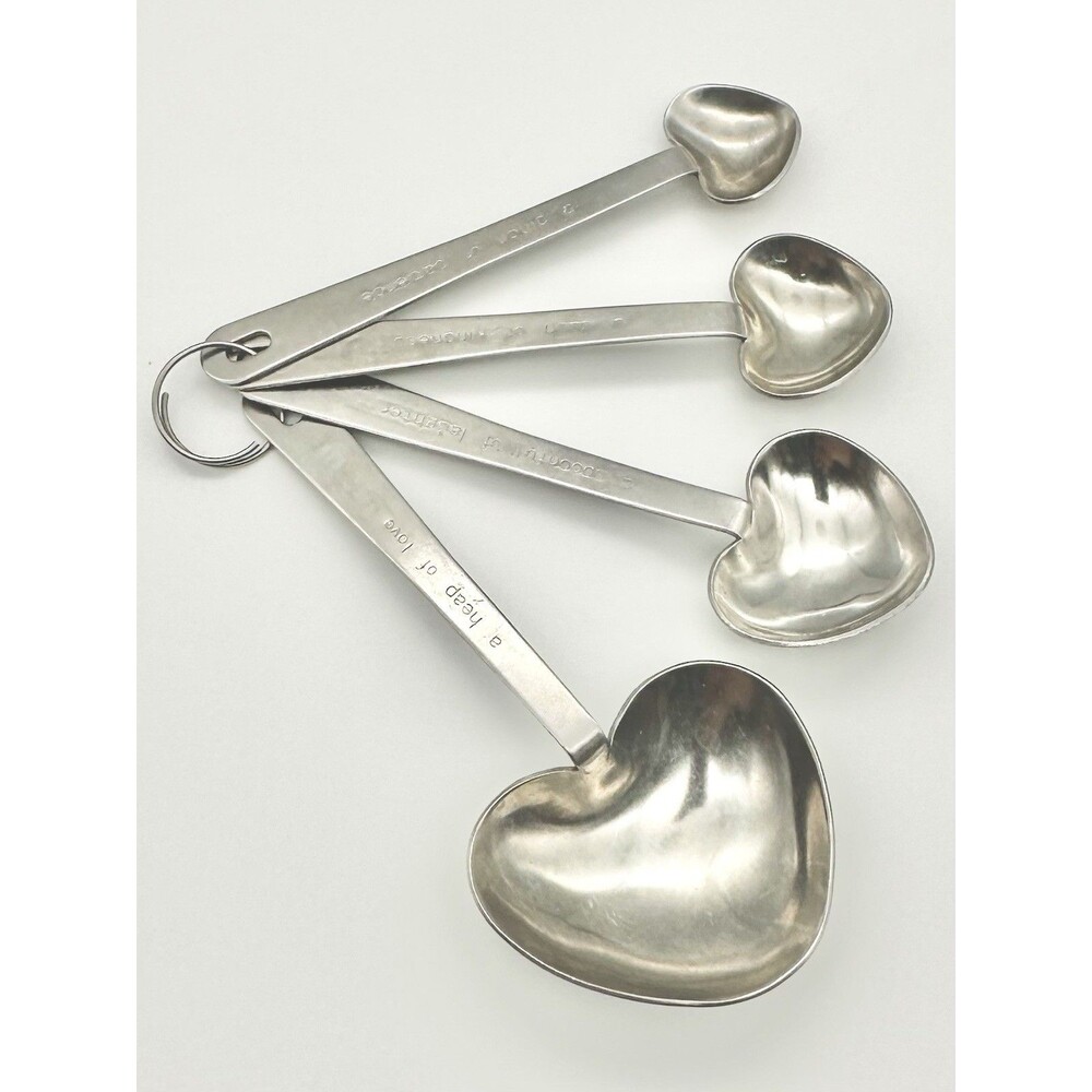 4pc Kate Aspen Heart Shaped Love Stainless Steel Measuring Spoons